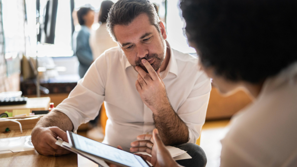 Team member reviews their target audience for networking.